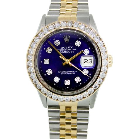 rolex blue face diamonds|Rolex date just diamond bezel.